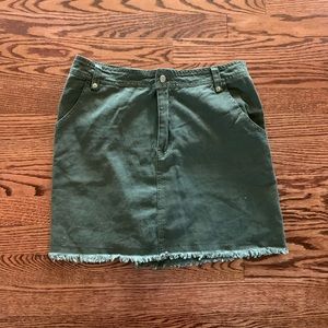 Camo green mini skirt
